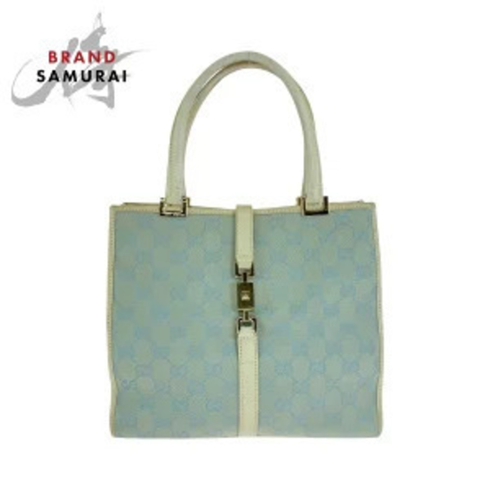 Gucci Jackie Tote Bag Blue GG Canvas Handbag